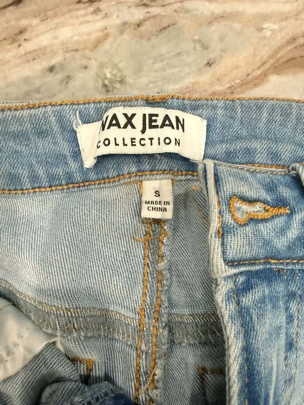 Wax Jean Collection Women's High-Rise Distressed Raw Hem Bermuda Shorts